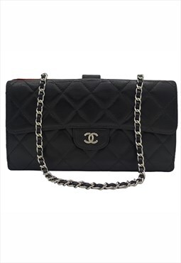 Chanel Wallet Reworked, Timeless CC Logo, Black
