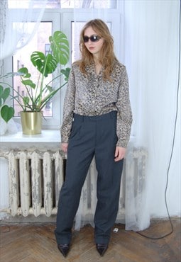 Vintage 90's straight suit tailored glam unisex trousers 