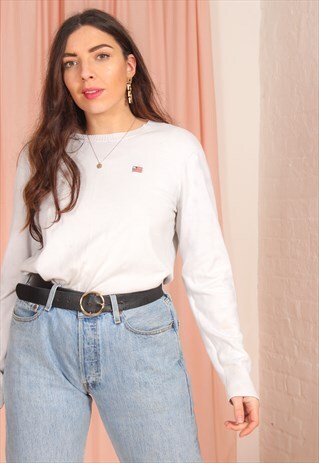 VINTAGE 90S RALPH LAUREN JUMPER IN WHITE