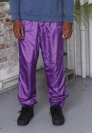 VINTAGE ADIDAS LOGO TRACK PANTS PURPLE