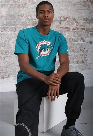 VINTAGE NIKE MIAMI DOLPHINS BIG LOGO T-SHIRT GREEN