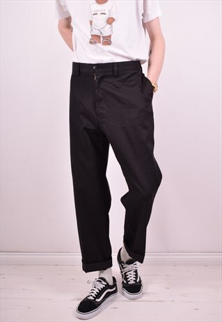POLO RALPH LAUREN MENS VINTAGE TROUSERS W38 L31 BLACK 90'S