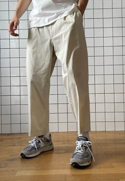 Vintage BURBERRYS Pants Crop Suit Trousers 80s Beige