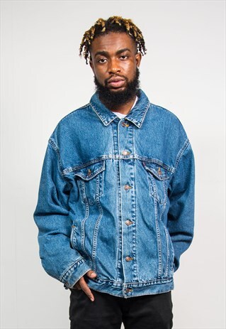 90'S VINTAGE LEVIS DENIM JACKET CHECK LINING TRUCKER