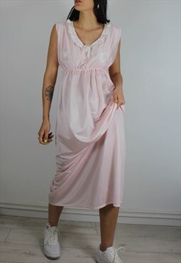 Vintage Maxi Slip Dress w Lace Detail