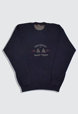 Vintage 90s Paul & Shark Embroidered Logo Sweatshirt in Navy