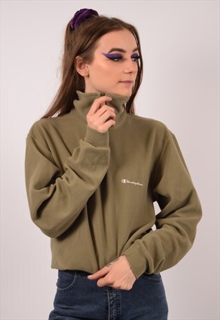 VINTAGE CHAMPION FLEECE JUMPER GREEN