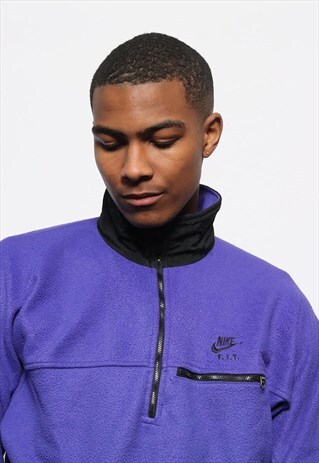 VINTAGE NIKE LOGO FLEECE 1/4 ZIP PURPLE