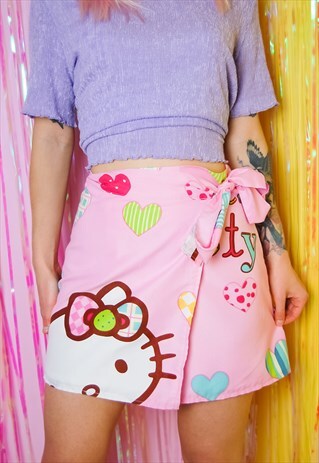 PINK HELLO KITTY WRAP SKIRT