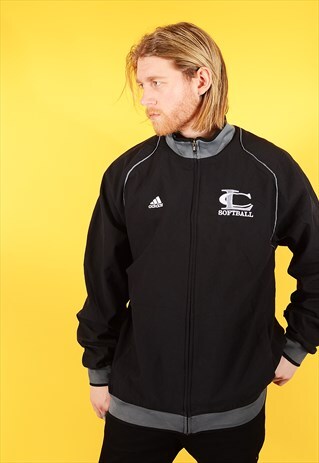 VINTAGE ADIDAS LC SOFTBALL FLEECE LINING JACKET BLACK