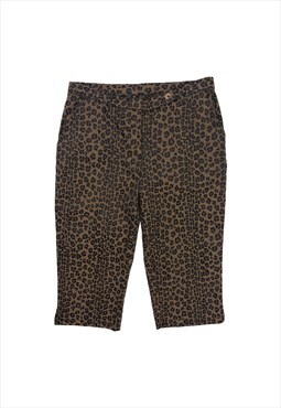 Womens Vintage Fendi trousers leopard print capri pants 