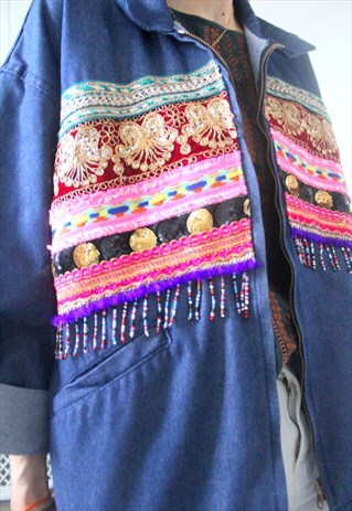 VINTAGE JEANS JACKET EMBROIDERY VINTAGE