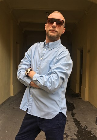 VINTAGE 90' AMAZING CLASSIC SIMPLE LIGHT BLUE GAP SHIRT