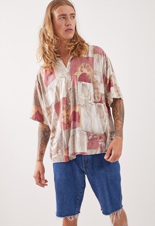 VINTAGE PATTERNED FESTIVAL SHORT SLEEVE SHIRT