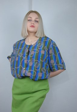Vintage 90's oversized funky abstract tailored blouse shirt