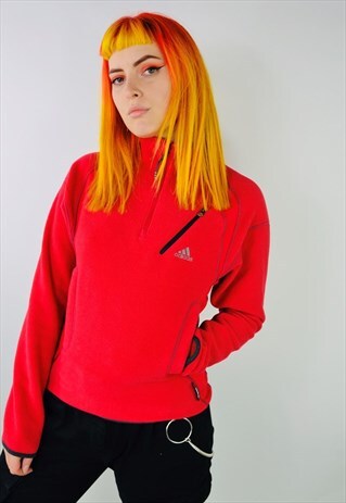 VINTAGE ADIDAS EMBROIDERED FLEECE SWEATSHIRT