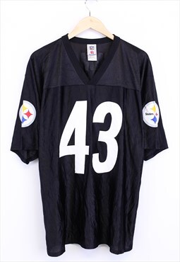 Vintage NFL Steelers Jersey Black Short Sleeve With Logo 90s