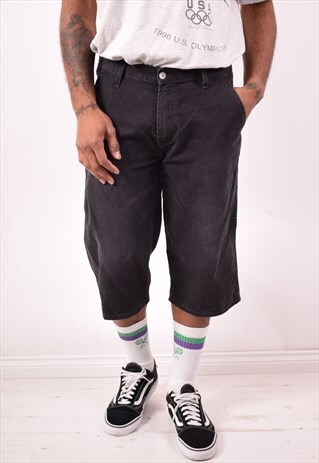 LEVI'S MENS VINTAGE DENIM SHORTS W32 BLACK 90S