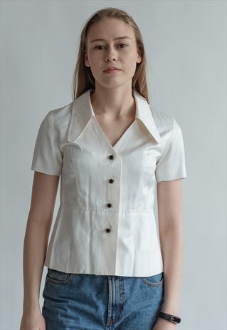 VINTAGE PEARL WHITE PARTY TOP