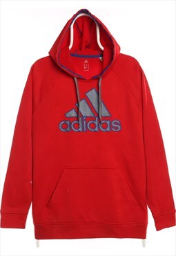 Adidas Nylon Sport Hoodie Large Red