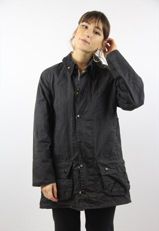 VINTAGE BARBOUR NAVY WAX JACKET