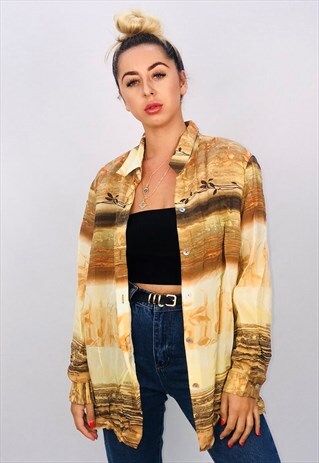 VINTAGE OVERSIZED PATTERN SHIRT