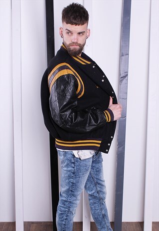 VINTAGE 90S VARSITY BOMBER JACKET AMERICAN/USA JACKET UNISEX