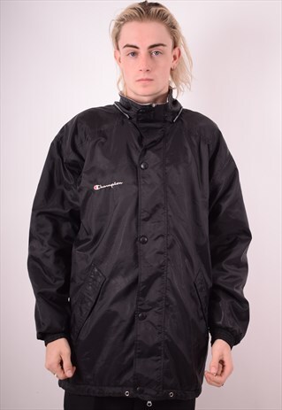 CHAMPION MENS VINTAGE JACKET XL BLACK 90S