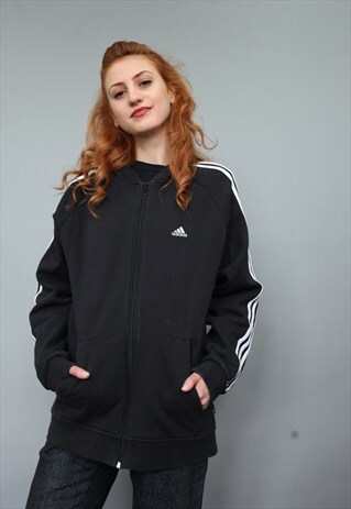 VINTAGE 90'S ADIDAS BLACK STRIPES SWEAT