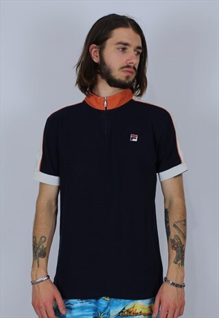 FILA VINTAGE POLO SHIRT ZIP RARE