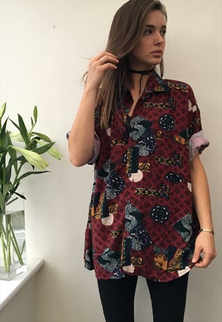 CRAZY PATTERN OVERSIZED RETRO VINTAGE UNISEX FESTIVAL SHIRT