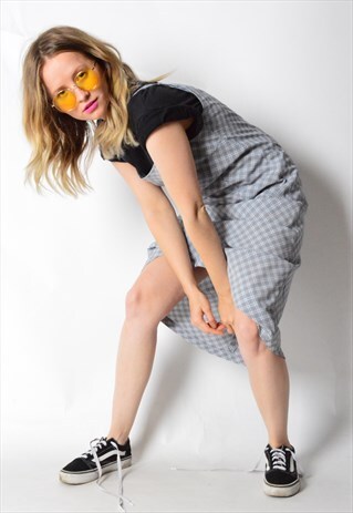 VINTAGE 90S GREY CHECK GRUNGE DRESS