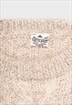 BEIGE CABLE KNIT WOOL OVERSIZED JUMPER