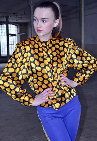 80S VINTAGE GOLD AND BLACK SHIRT