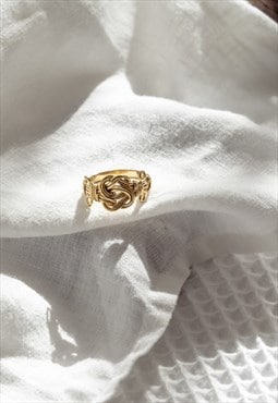 Gold Twisted Brass Knot Ring