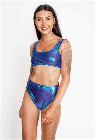 MERMAID BIKINI IN METALLIC BLUE