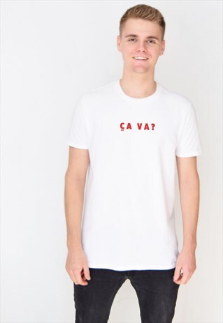 WHITE CA VA? (RED) T-SHIRT