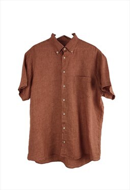 Vintage Nordic Summer Shirt in Brown L