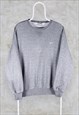 Vintage Grey Nike Sweatshirt Embroidered Swoosh Mens Medium