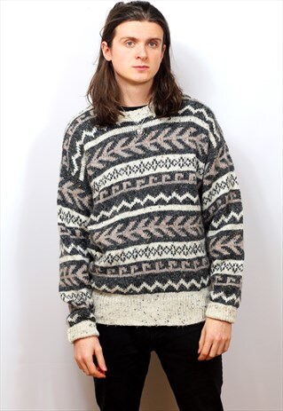 1990'S VINTAGE JAZZY KNIT JUMPER