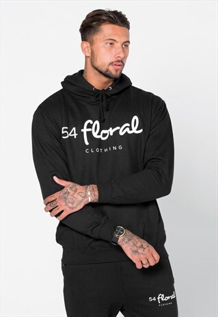 LARGE GRAPHIC PULLOVER HOODY - BLACK