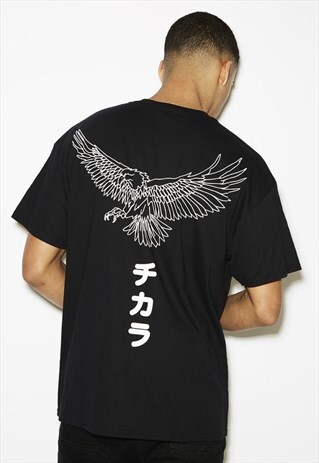 EAGLE OVERSIZED BLACK TEE