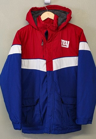 VINTAGE NFL GIANTS PUFFER JACKET RED / BLUE HOODED