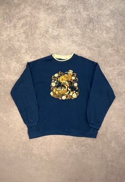 Vintage Sweatshirt Cottagecore Cute Bears Patterned Jumper