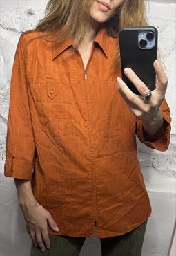 Retro Orange Overshirt Jacket - XL