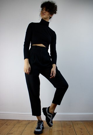 VINTAGE 80S CROPPED HIGH WAISTED TROUSERS