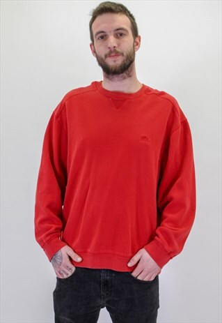 VINTAGE STARTER SWEATER IN RED XL