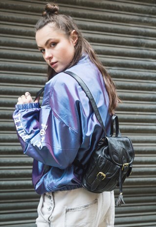 LEATHER MINI RUCKSACK BACKPACK IN BLACK