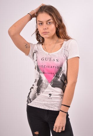 VINTAGE GUESS T-SHIRT TOP WHITE