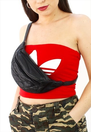 90'S RETRO BLACK QUILTED BUM-BAG